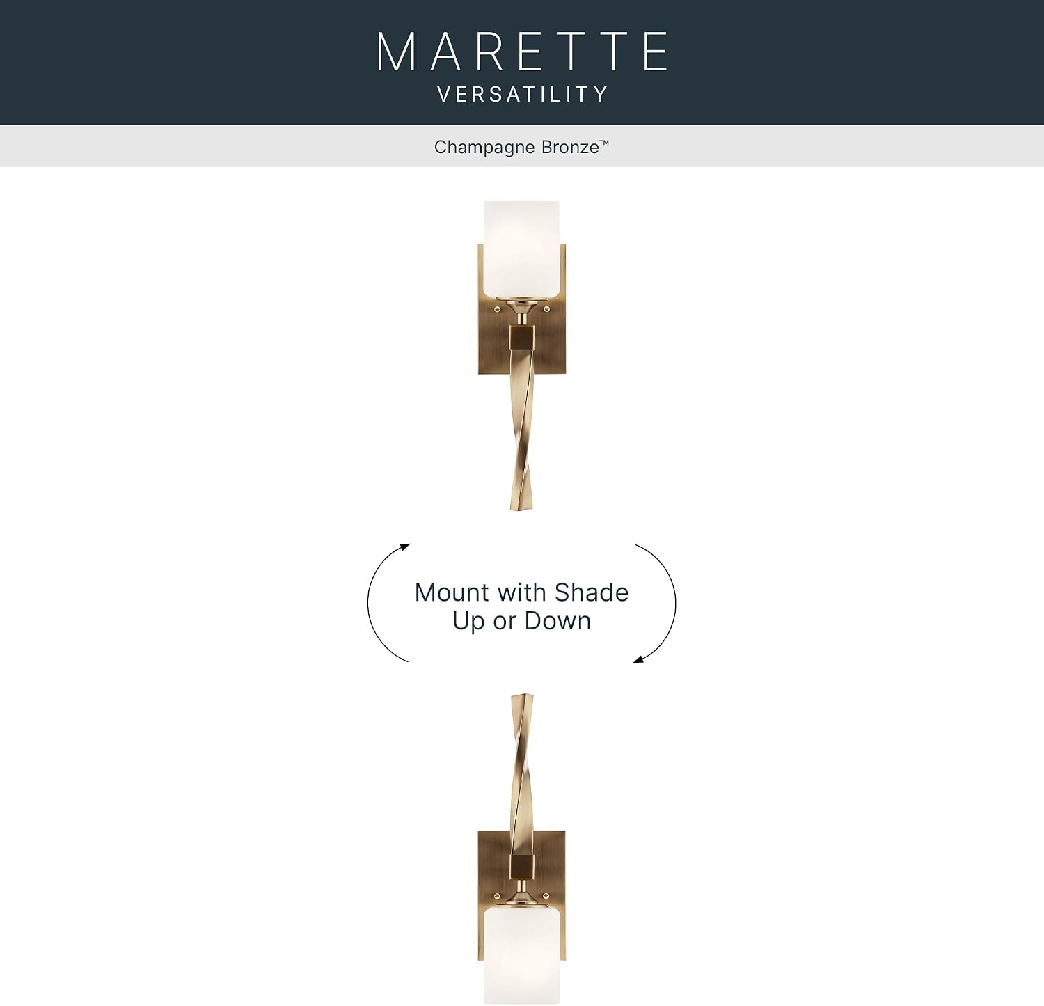 Kichler Marette Light Sconce, 5 inch 1 Light Sconce in Champagne Bronze, (16.25' H x 5.75' D x 5' W), 55000CPZ