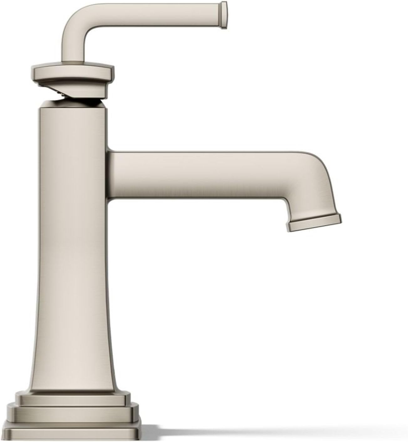 KOHLER K-27400-4K-BN Riff Single-Handle Bathroom Sink Faucet, Single-Hole Faucets with Clicker Drain, 1.0 GPM, Vibrant Brushed Nickel