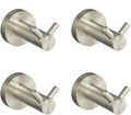 Brushed Nickel Stainless SteelTowel Bar Wall-Mounted Bathroom Accessories Soap Dish Hand Towel Holder Toilet Tissue Box Cover,4 PCS Double Hook