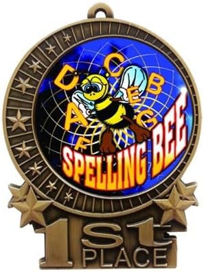 Express Medals Various Styles 1 to 50 Pack Gold Color Spelling Bee Medals Trophy Award with Neck Ribbon Medal Trophies Gift Prize Tournament Champion Team 1st Place