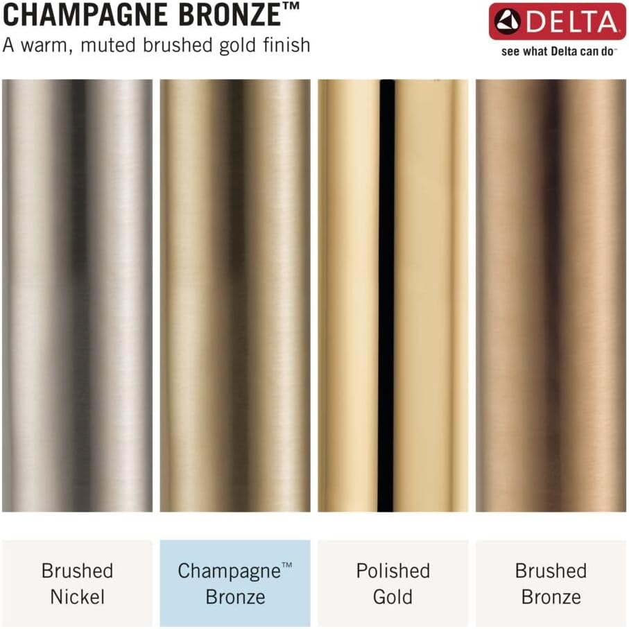 Delta Faucet Trinsic Widespread Bathroom Faucet 3 Hole, Gold Bathroom Faucet, Diamond Seal Technology, Metal Drain Assembly, Champagne Bronze 3558-CZMPU-DST