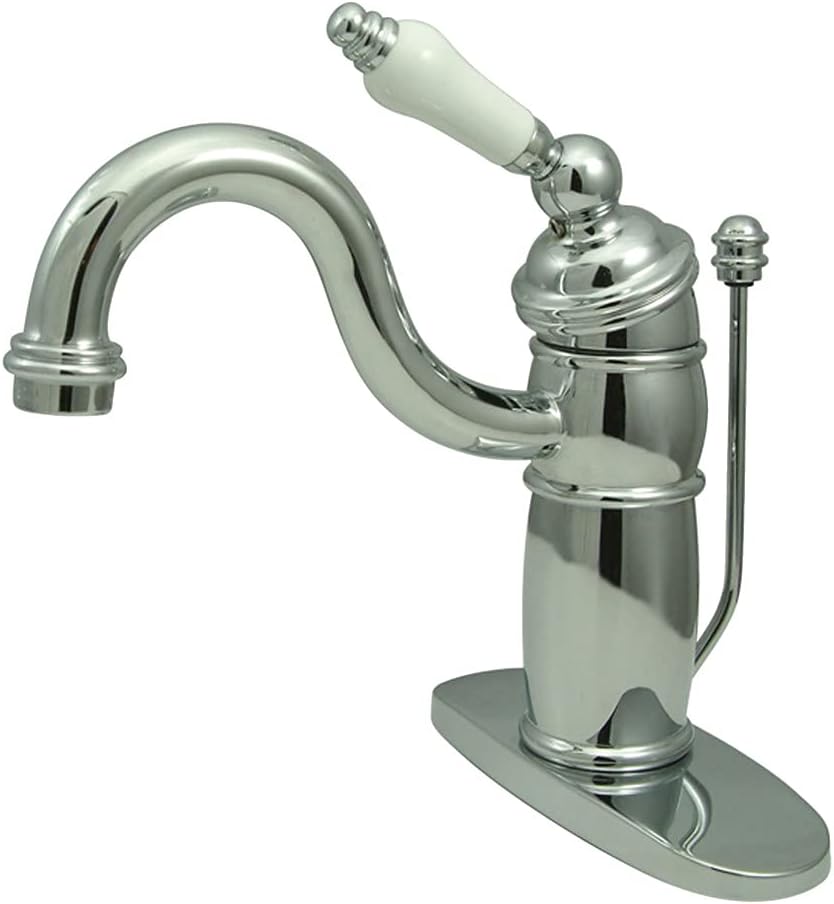 Kingston Brass KB1401PL Victorian Mono Block Lavatory Faucet, 6-Inch, Polished Chrome