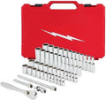 50pc 48-22-9004 for Milwaukee 1/4-Inch Drive and Metric Ratchet and Socket Set - Length 9.9' Width 1.8' Height 15.1' Red, Silver