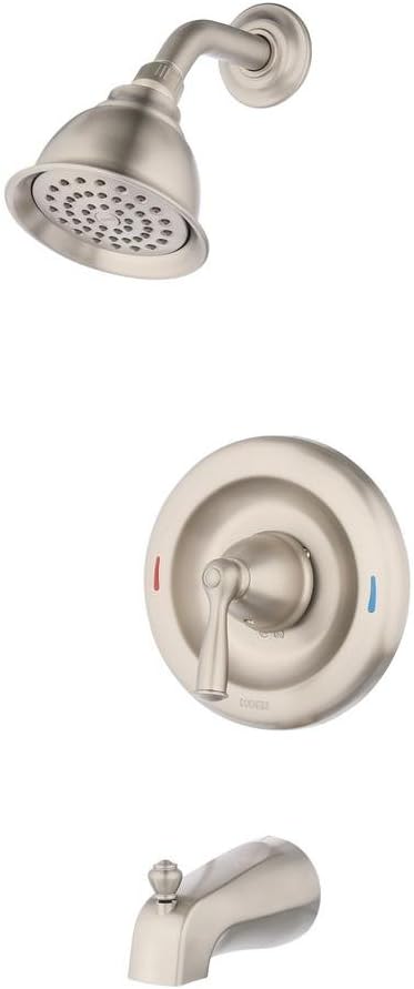 Moen Tub and Shower Faucet 1 Handle Banbury Brushed Finish Nickel Material