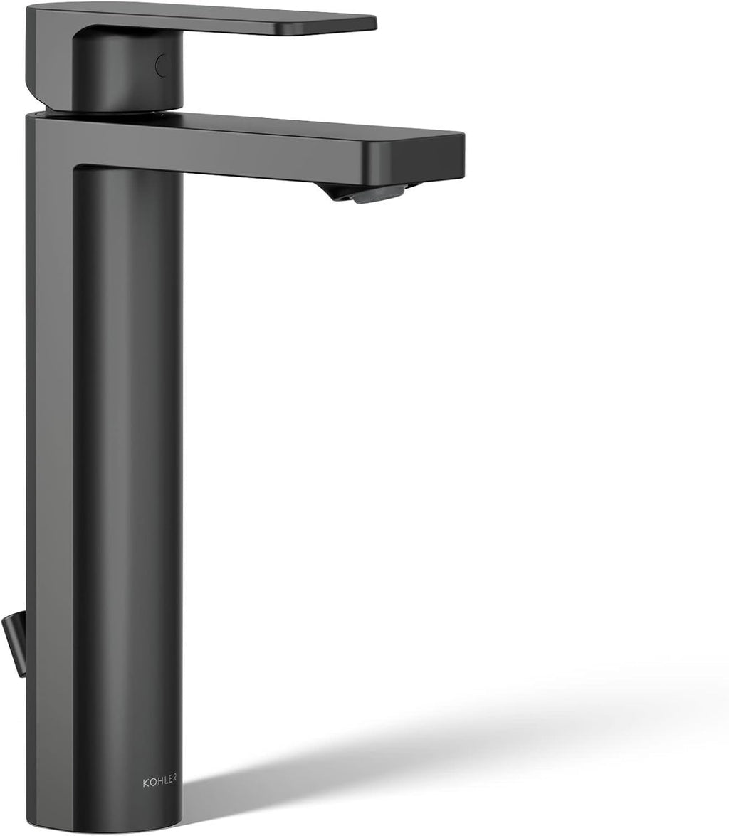 Kohler K-23475-4K-BL Parallel Tall Single Handle Bathroom Sink Faucet, 1.0 GPM, Matte Balck