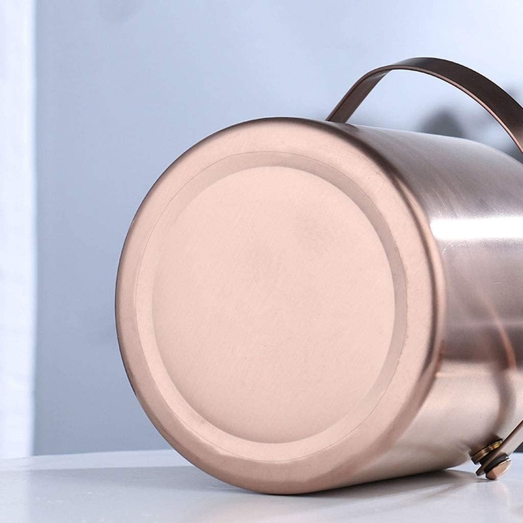 Ice Bucket Champagne Bucket Stainless Steel Ice Bucket Double Thermal Insulation Ice Buckets with Lid Champagne Bucket for Bar Ice Buckets for Parties (Color : Gold, Size : 2L) (Rose Gold 2L)