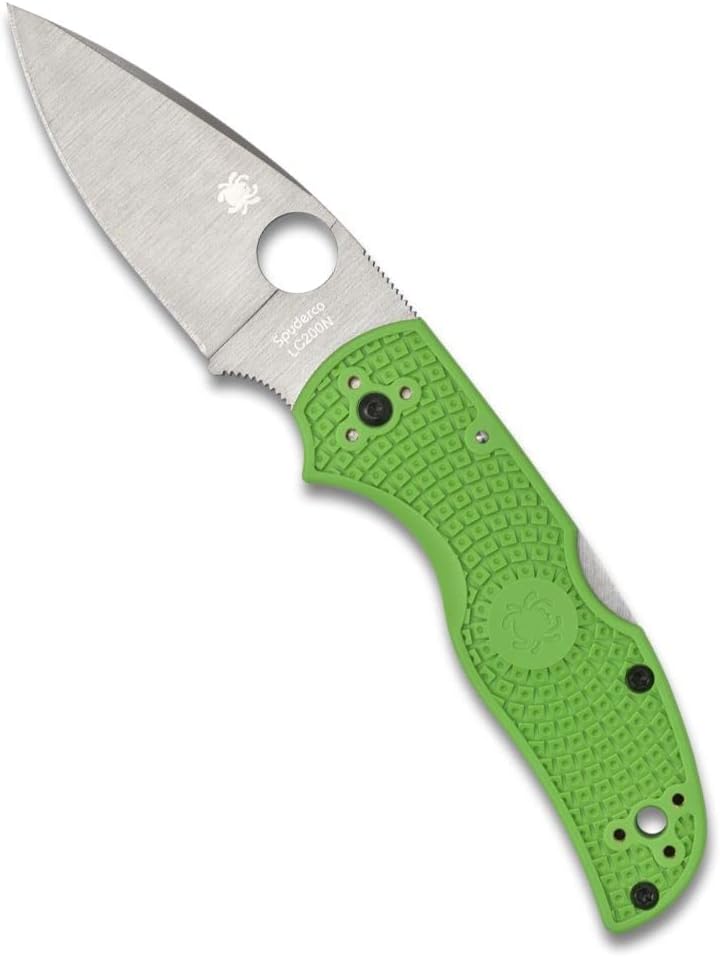 Spyderco Native 5 Lightweight Salt Folding Knife with 2' LC200N Steel Blade and Green FRN Handle - EDC Knife for Men and Women, Perfect for Hunting, Tactical, Camping, Survival - PlainEdge - C41PGR5