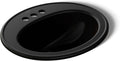 KOHLER K-2196-4-7 Pennington Self-Rimming Bathroom Sink, Black Black