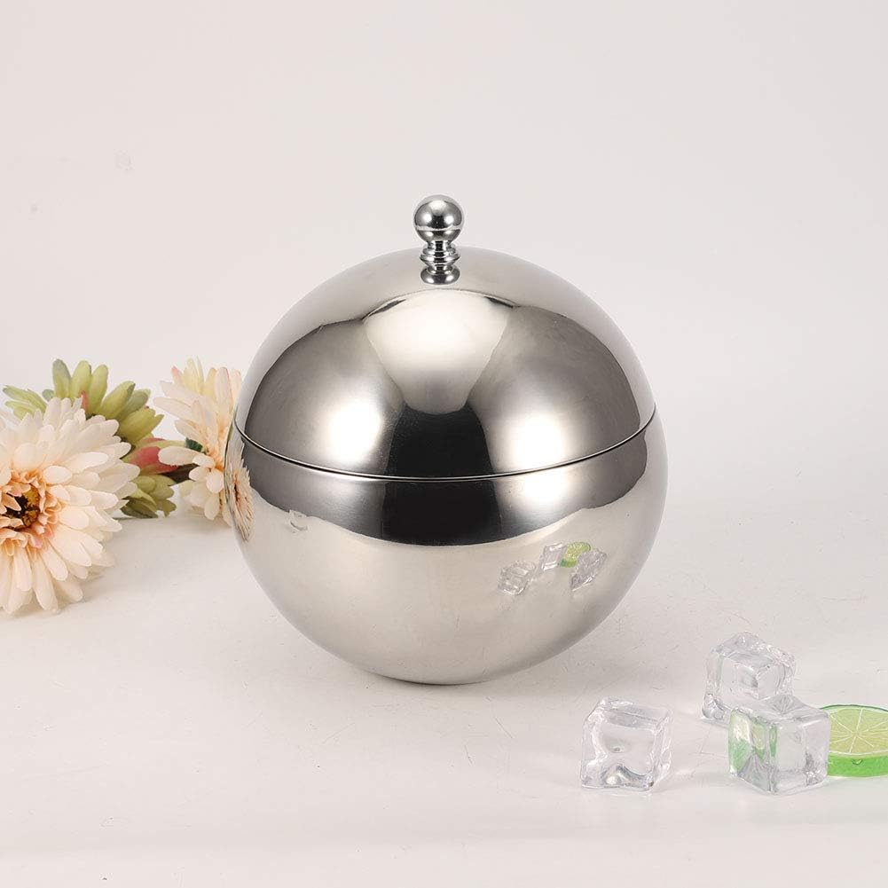 Ice Buckets for Parties Insulated Hotel Bucket/Beverage Bucket, Stainless Steel Double Wall Container Champagne Barrel with Cover for Wedding Parties