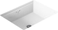 KOHLER K-2330-0 Kathryn 19-3/4' Rectangular Under-Mount Bathroom Sink, Vitreous Lavatory Vanity Sink with Overflow, No Faucet Holes, White