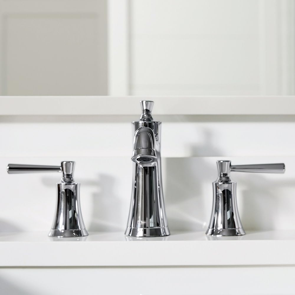 hansgrohe 4774820 Joleena 1.2 GPM Widespread Faucet with Pop-Up Drain, 7.75-Inches Tall, Brushed Nickel