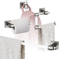 Amerock | Clear/Brushed Nickel | Glacio |Towel Bar | 24 inch (610 mm) | 4 Piece | Bathroom Accessories Set