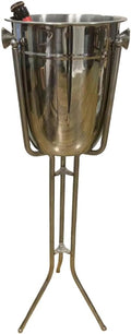 Rattleware Stainless Steel Ice Pail with Stand – Approx. 5L Capacity Beverage Chiller – Polished Ice Bucket with Handles & Stable Stand for Parties, Bars & Events
