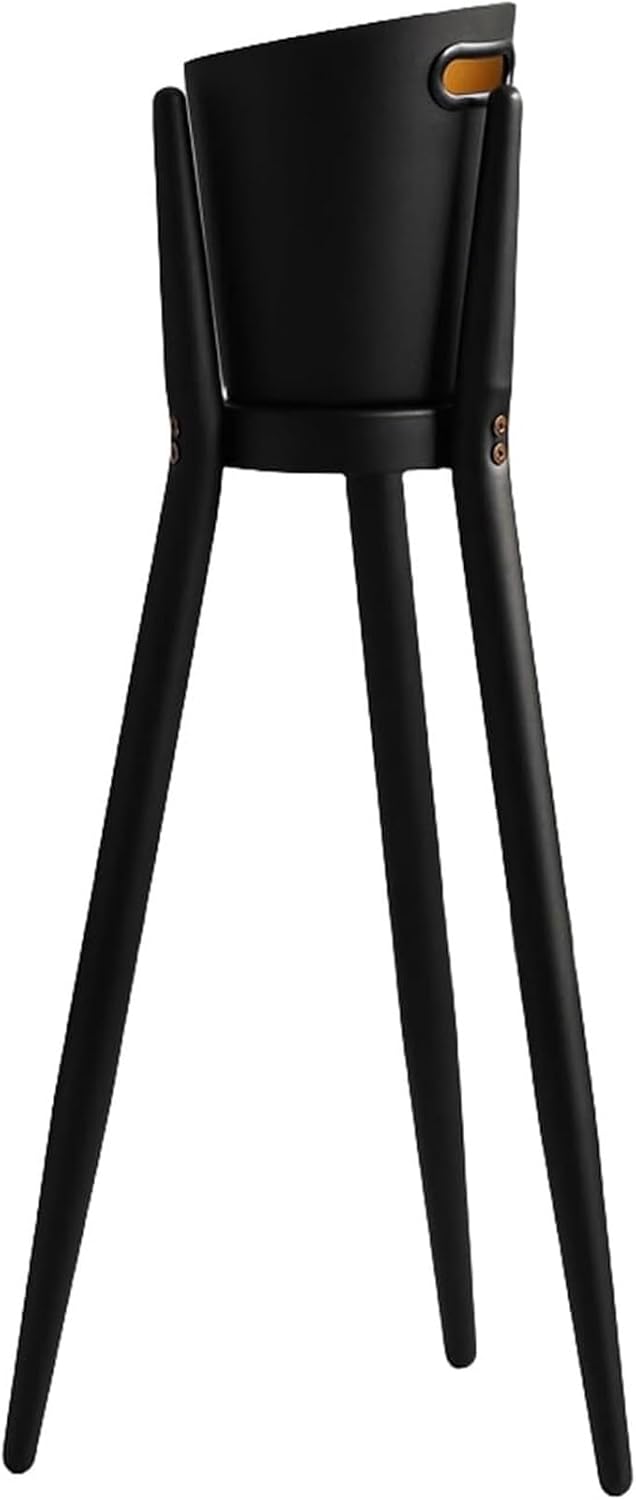 Ice Bucket with Stand， Party Drink Cooler Holder - Handles Wine Chiller Free Standing Outdoor or Indoor Use(Black Gold)
