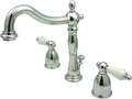 Kingston Brass KB1971PL Heritage Widespread Lavatory Faucet with Porcelain Lever Handle, Polished Chrome,8-Inch Adjustable Center