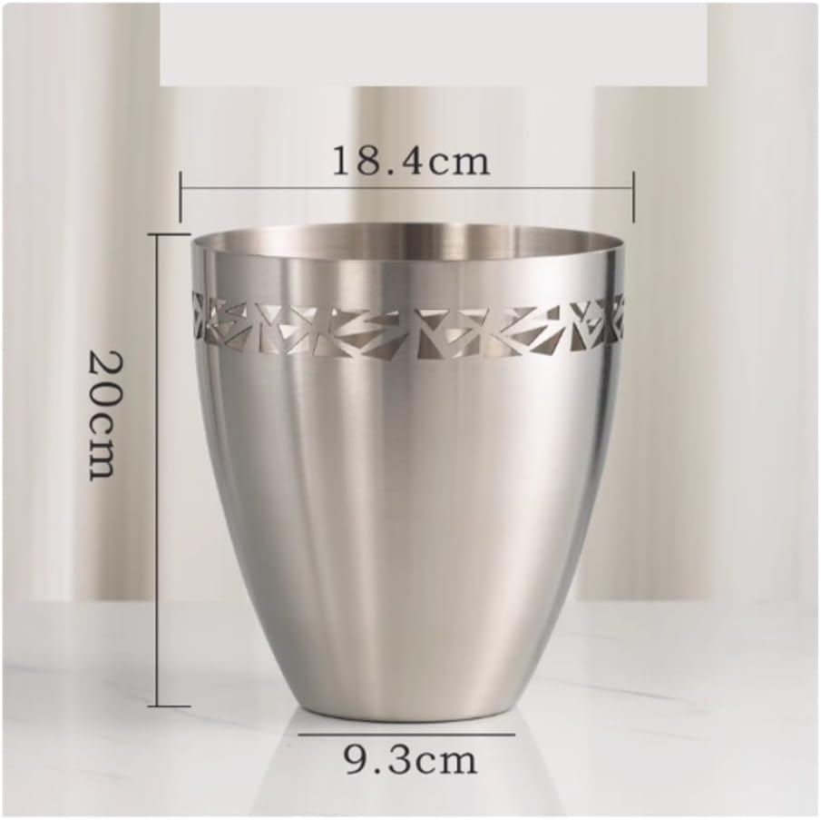 Ice Bucket, Stainless Steel Ice Bucket Home Wine Cooling Bucket - Party Outdoor Champagne Wine Chilling Bucket Ice Buckets for Parties(Silver)