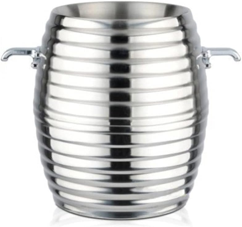 Ice Cube Champagne Ice Bucket with Stand, Wine Ice Bucket with Stand Stainless Steel 5L Standing Ice Bucket for Party Bar Ktv Wedding Club BBQ Home for Wine