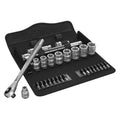 Wera 05004047001 8100 SB 7 Zyklop Metric Metal Ratchet Set with Push-Through Square, 3/8' Drive