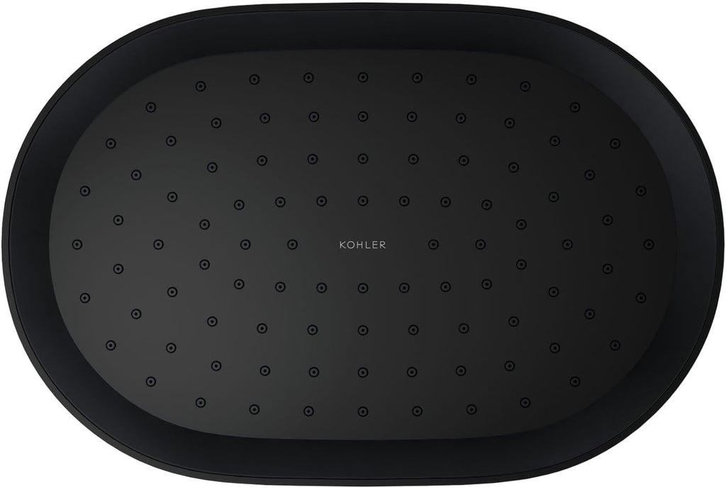 Kohler 26293-BL Statement® Oblong 12' single-function rainhead, 2.5 gpm, Matte Black