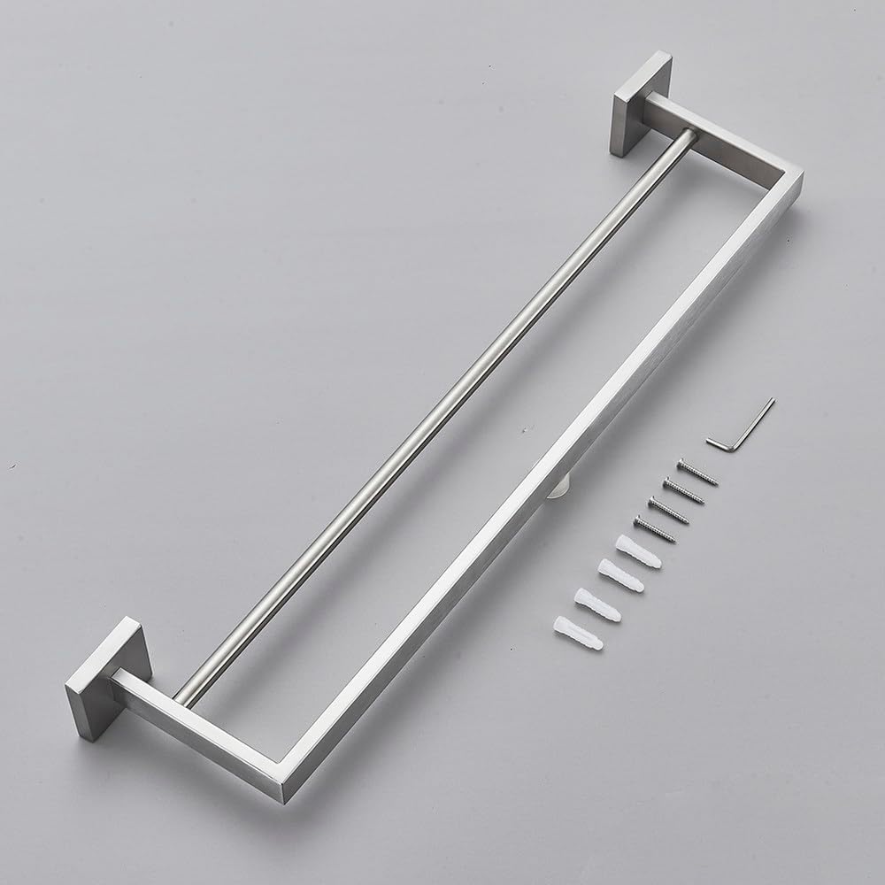 Brushed Nickel Bathroom Hardware Set Robe Hook Towel Rail Bar Rack Shelf Tissue Paper Holder Accessories,Nickel A 40cm