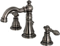 Fauceture FSC1974ACL American Classic Widespread Bathroom Faucet with Brass Pop-Up, Black Stainless