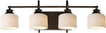 Maxim Lighting Bisque 4-Light Bath Vanity Light | Oil Rubbed Bronze Steel Finish | White Glass Shade | Modern Indoor Light Fixture | Ideal for Bathrooms & Powder Rooms | 21494WTOI