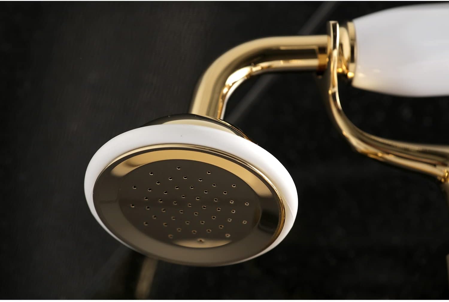 Kingston Brass KS269PB Vintage Wall Mount Clawfoot Tub Filler with Hand Shower, Polished Brass 9.13 x 7.5 x 6
