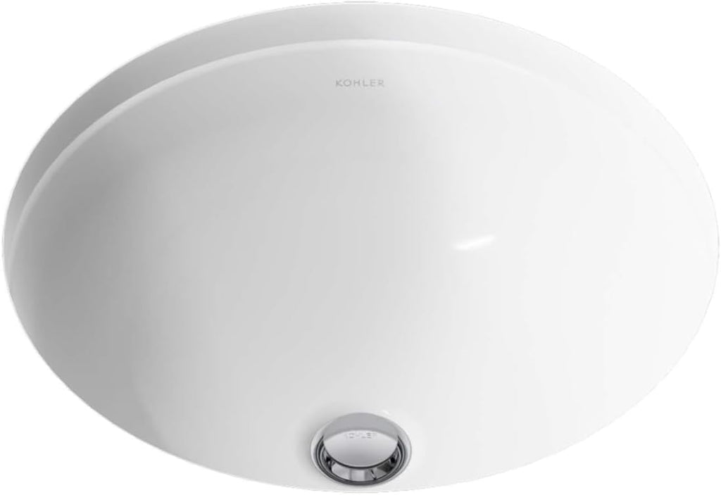KOHLER K-29000-0 Caxton Undercounter Bathroom Sink, Round, White