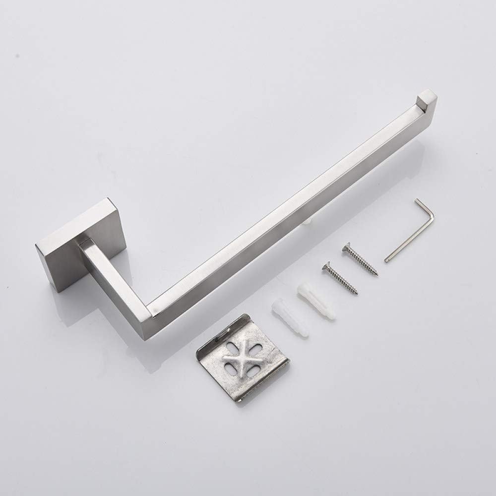 Modern Brushed Nickel Bathroom Hardware - Wall-Mounted Towel Rack, Robe Hook, Tissue Paper & More(Single Paper Holder)