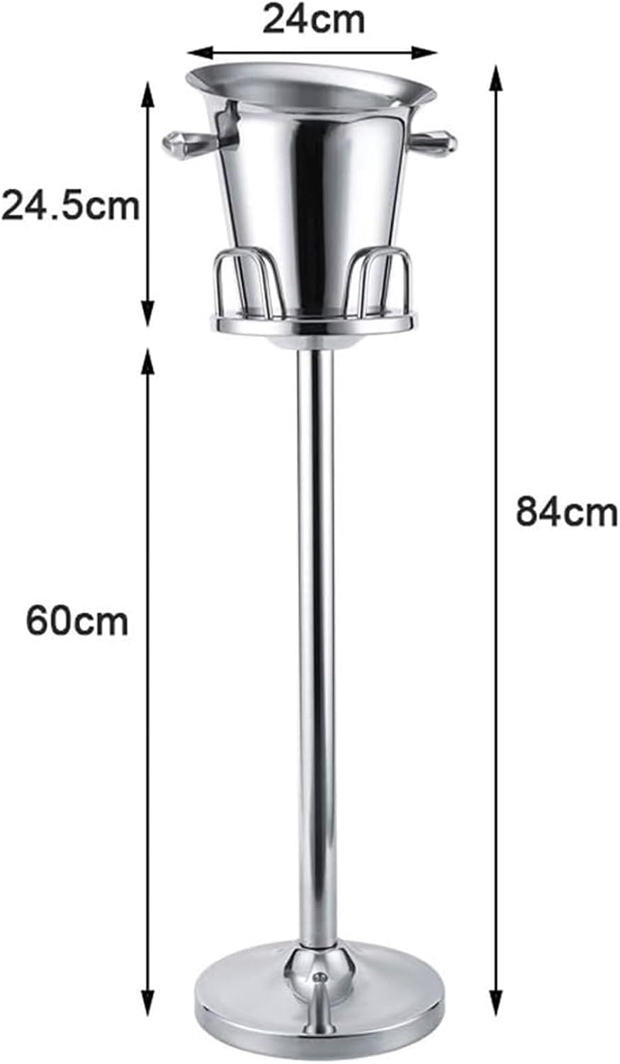 Ice Bucket with Stand， Party Drink Holder- Outdoor or Indoor Use - Free Standing Ice Bucket Kits(Gray)