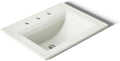 Kohler 2337-8-96 Memoirs® Stately 22-3/4' rectangular drop-in bathroom sink, Biscuit