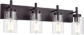 4 Lights Bathroom Vanity Light Fixture Oil Rubbed Bronze Sconces Wall Lighting Industrial Indoor Wall Mounted Lamp, Farmhouse Style for Kitchen Dining Room (Patent No.: US D958,438 S)
