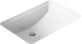 KOHLER 2215-0 Ladena Rectangular Undermount Bathroom Sink Vanity With Curved Bottom, 23-1/4 L x 16-1/4 W, White Bathroom Sinks