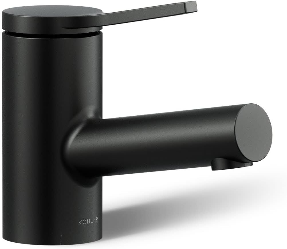 Kohler K-33590-4-BL Elate® Short Single-Handle Bathroom Sink Faucet, Bathroom Faucets, 1.2 GPM, Matte Black