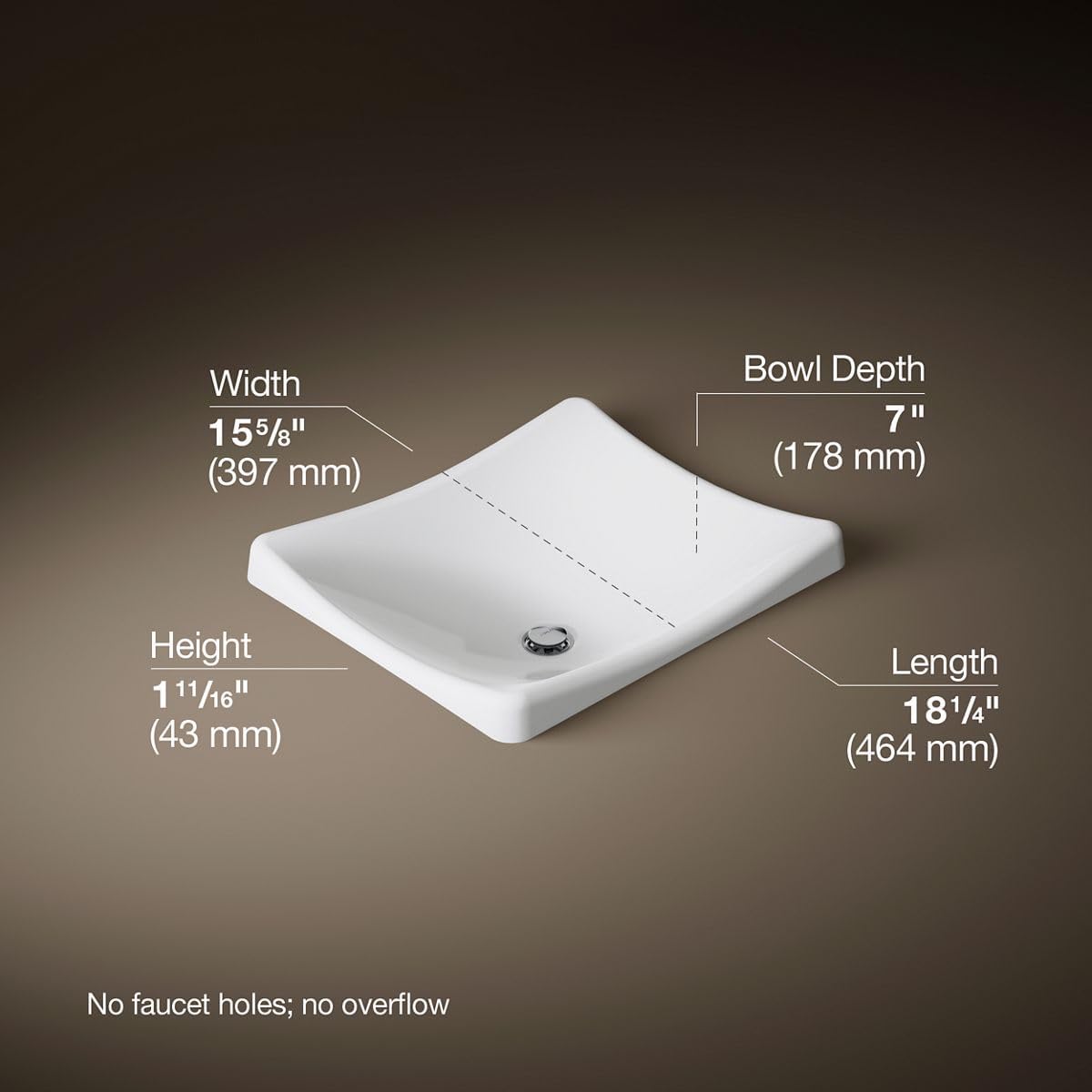 Kohler DemiLav Wading Pool vessel bathroom sink, White