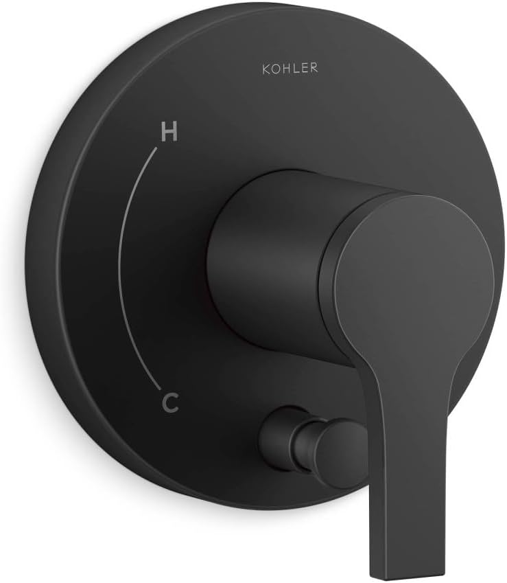 KOHLER T35325-4-BL, Elate Rite-Temp Valve Trim with Diverter, Matte Black, Modern Bathroom Upgrade, Durable Finish