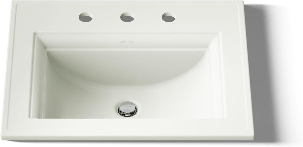 Kohler 2337-8-96 Memoirs® Stately 22-3/4' rectangular drop-in bathroom sink, Biscuit