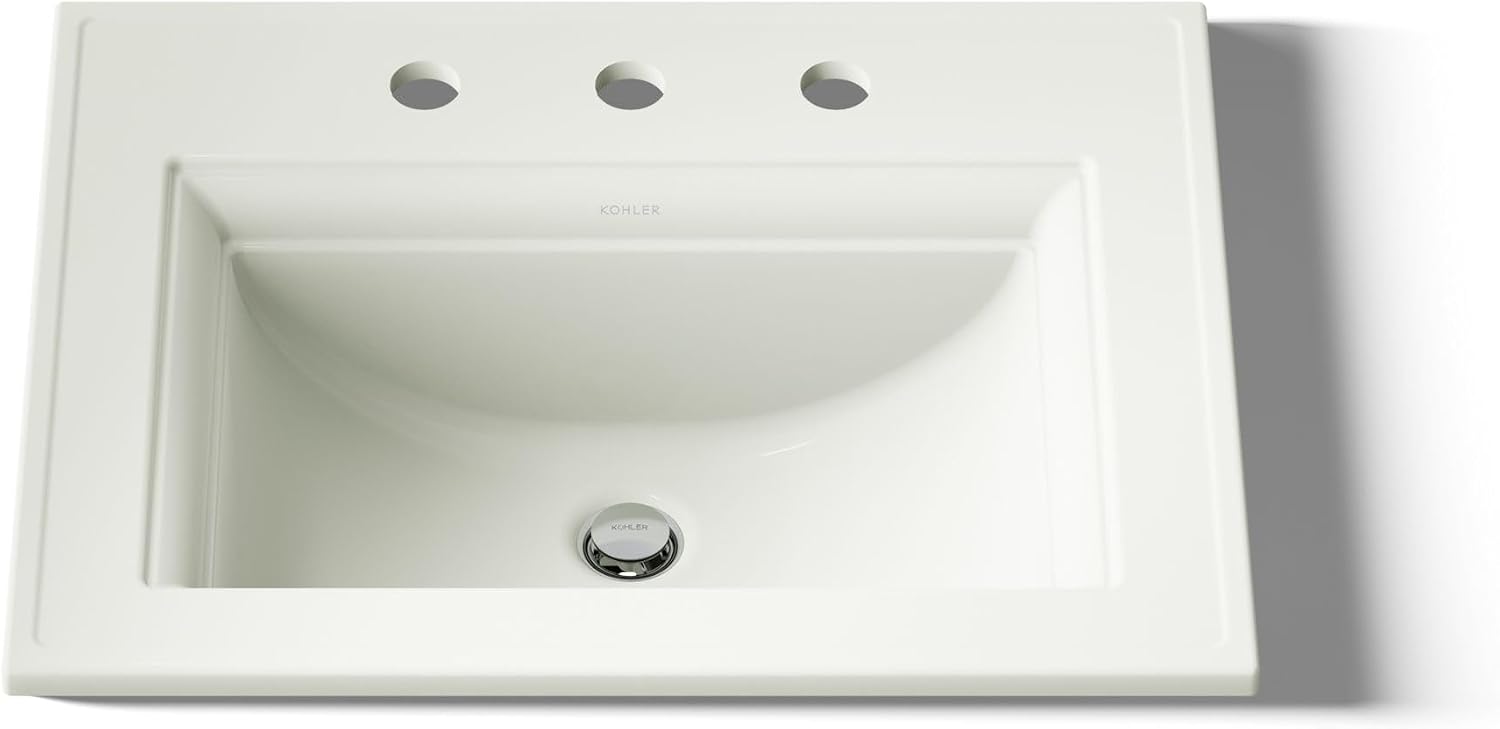Kohler 2337-8-96 Memoirs® Stately 22-3/4' rectangular drop-in bathroom sink, Biscuit