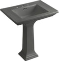 Kohler K-2268-8-58 Memoirs Pedestal Lavatory with 8' Centers and Stately Design, Thunder Grey