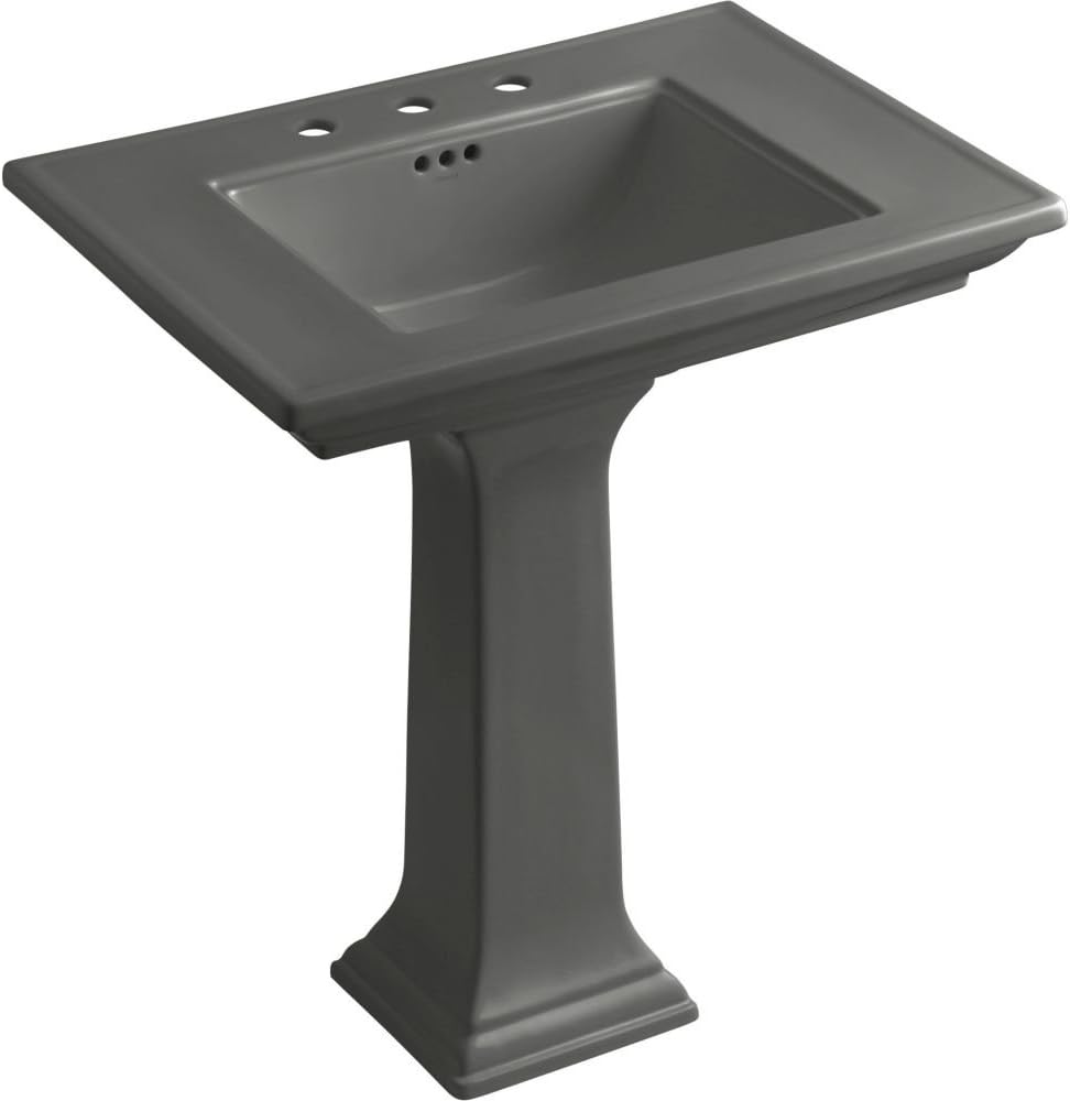 Kohler K-2268-8-58 Memoirs Pedestal Lavatory with 8' Centers and Stately Design, Thunder Grey