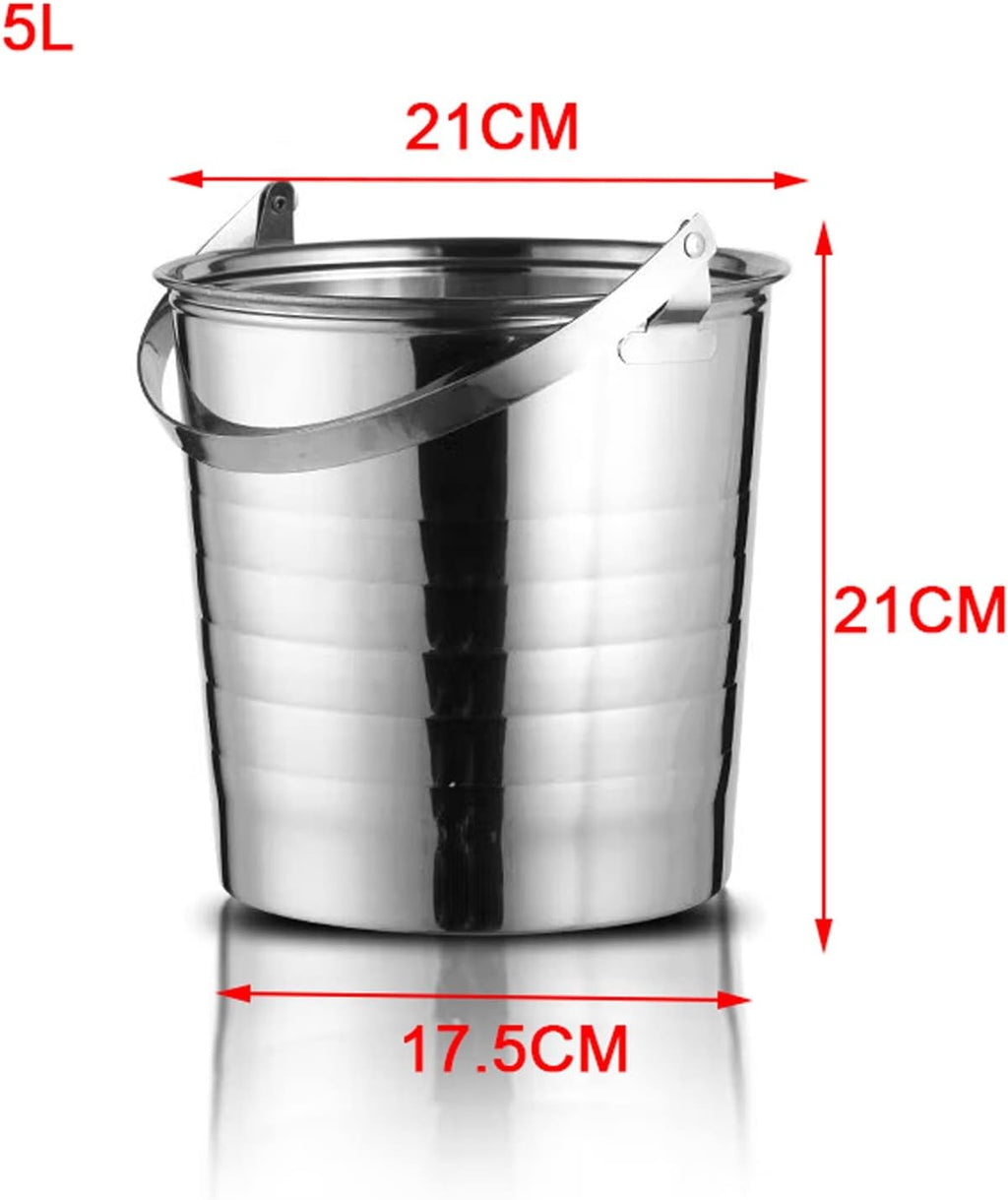ice Bucket,Bucket with lid, Ice Buckets for Parties Insulated Stainless Steel with Portable and Comfortable Handle, Ideal for Cocktail Bar, Parties, Chilling Wine, Champagne Keeps Ice Col