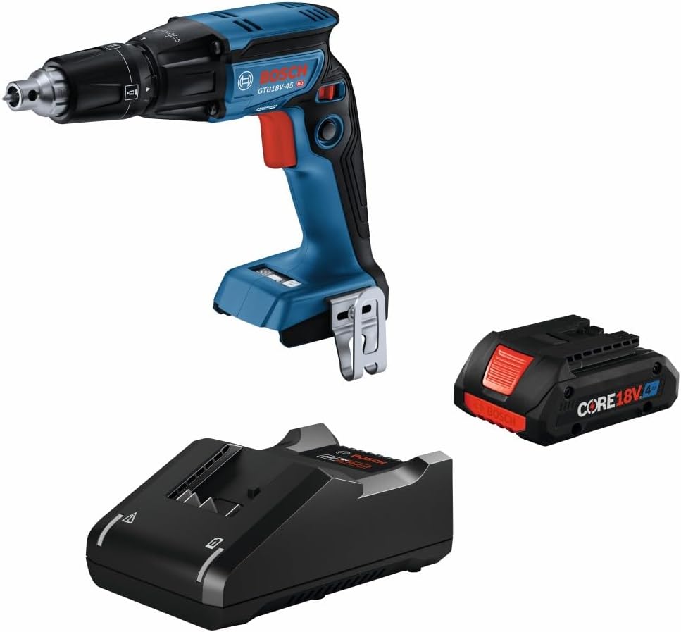 BOSCH GTB18V-45B15-RT 18V Brushless 1/4 In. Hex Screwgun Kit with (1) CORE18V 4 Ah Advanced Power Battery (Renewed)