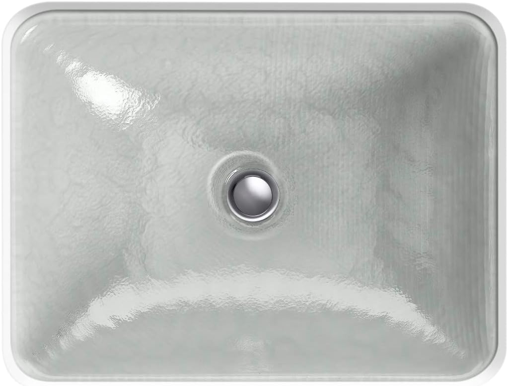 KOHLER K-28823-G8-B11 ARTIST EDITIONS Yepsen Collection Glass Undermount Bathroom Sink 17'' x 13''Rectangle Basin Opaque Stone