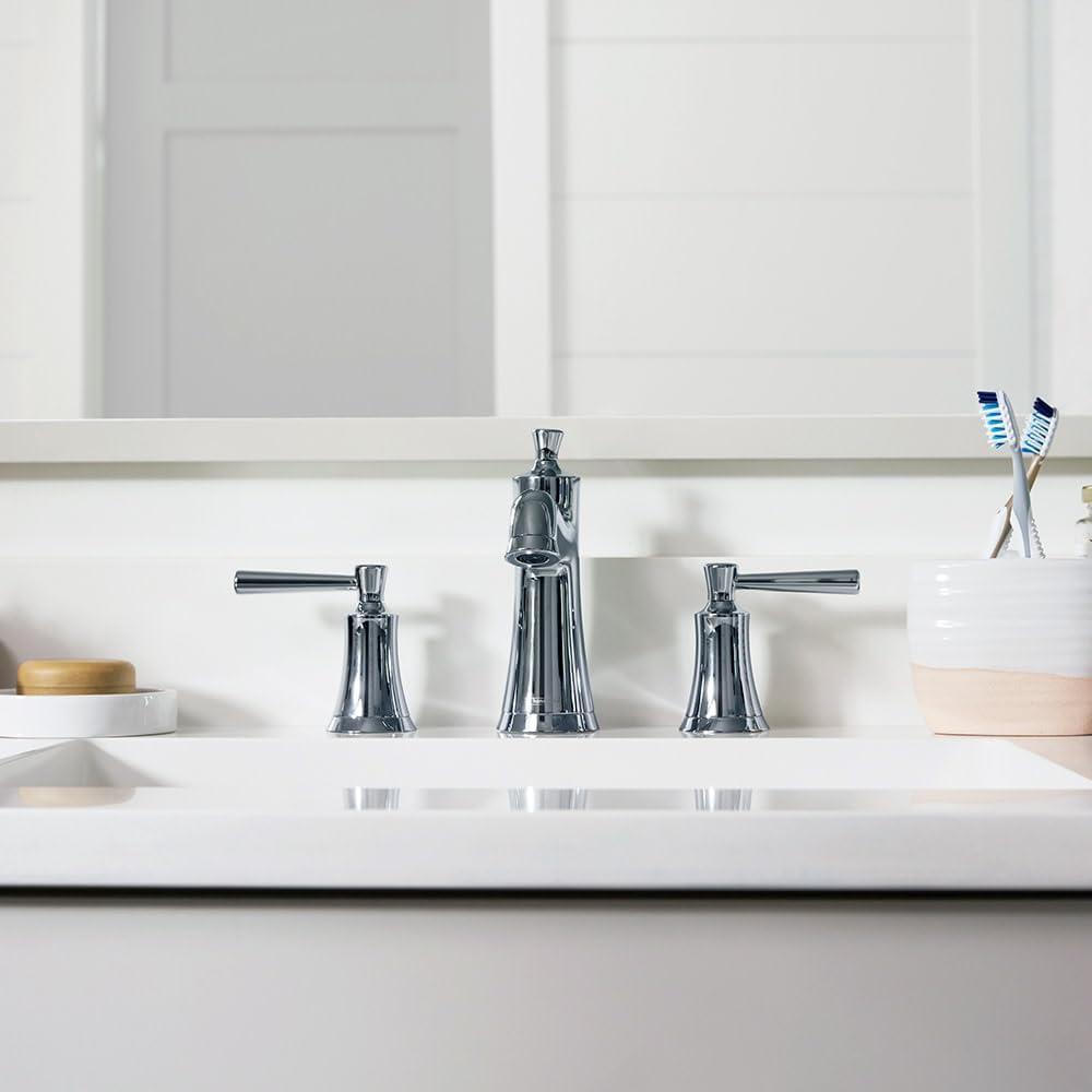 hansgrohe 4774820 Joleena 1.2 GPM Widespread Faucet with Pop-Up Drain, 7.75-Inches Tall, Brushed Nickel