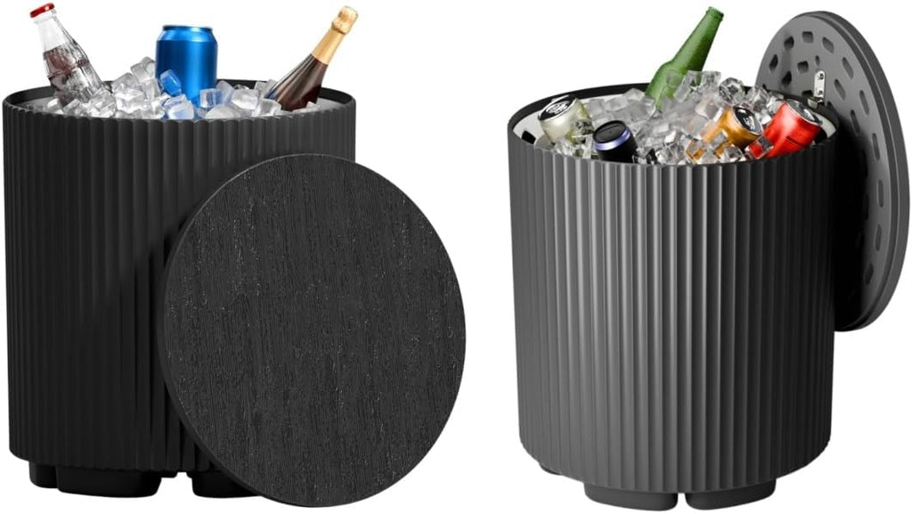 FONTOI Outdoor Cooler Side Table 2 Pack, 2 in 1 Ice Chest Side Table,as Cooler Side Table,Cooler Table for Patio, Parties Picnics, Beach