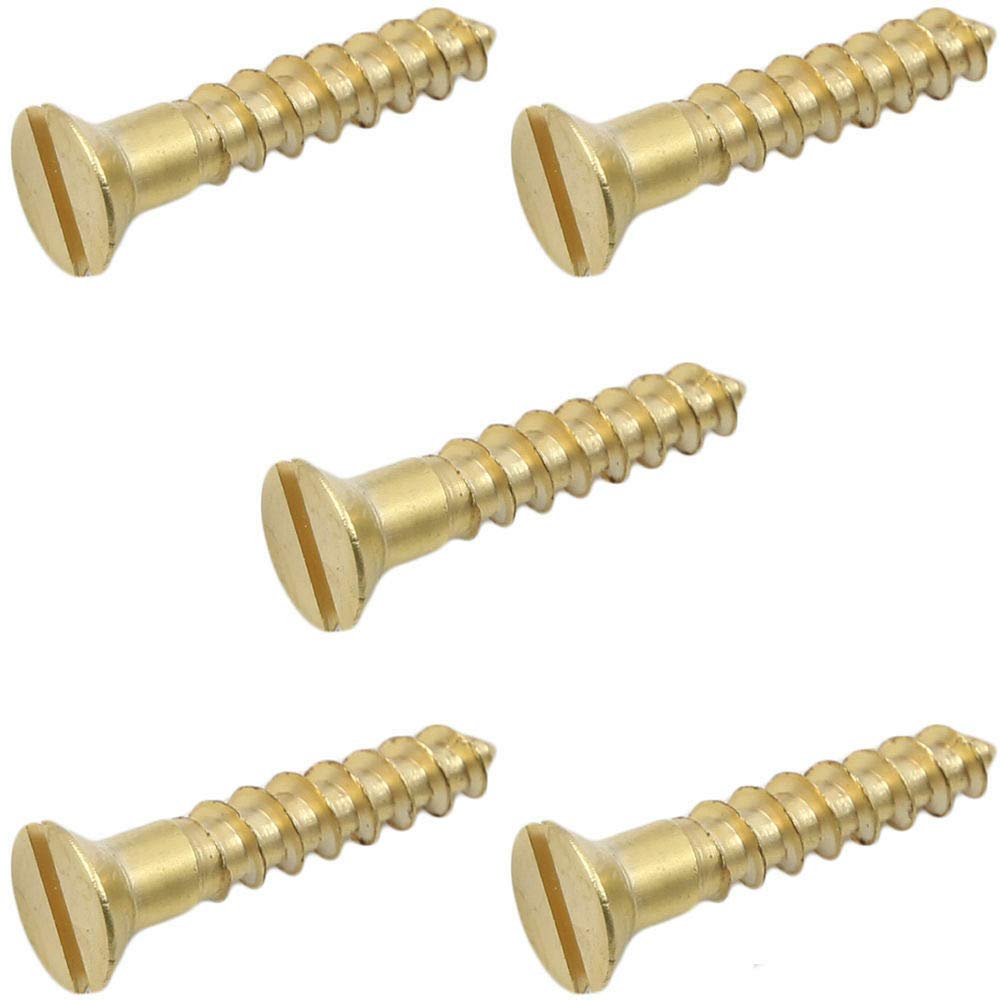Slotted Flat Head Wood Screw Solid Commercial Brass #1X1/4' 1000 Pcs Wood Screws B2B