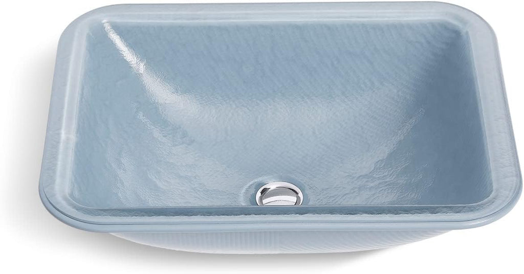 KOHLER K-28823-G1-B11 ARTIST EDITIONS Yepsen Collection Glass Undermount Bathroom Sink 17' x 13'Rectangle Basin Opaque Dusk
