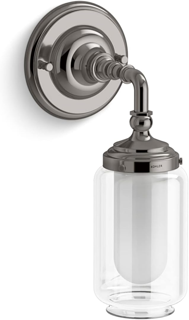 KOHLER Artifacts, Bathroom Vanity Light Fixture, Wall Sconce Lighting, Downlight Only, UL Listed, 1 Light, Brushed Nickel