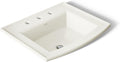 Kohler 2356-8-96 Archer® 22-3/4' rectangular drop-in bathroom sink, Biscuit