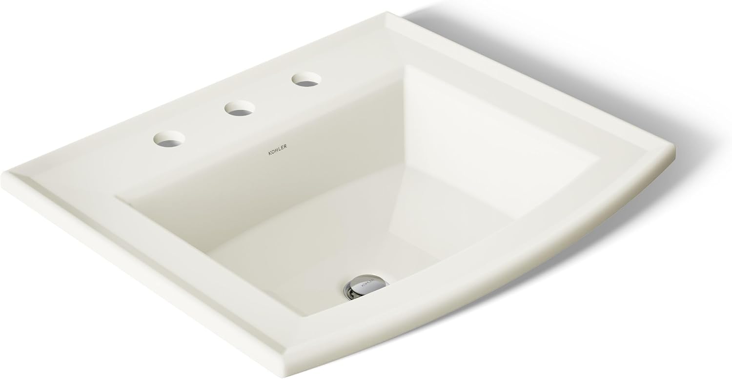 Kohler 2356-8-96 Archer® 22-3/4' rectangular drop-in bathroom sink, Biscuit